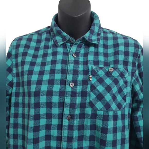 2 FOR💲1️⃣ Shaun White Aqua / Black Plaid Youth Size Large (12-14) Shirt - Picture 4 of 10